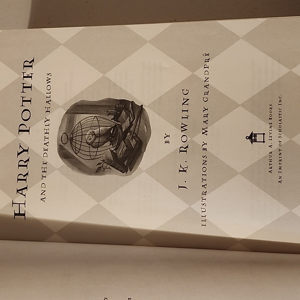 Harry Potter & The Deathly Hallows,Yellow and Gray Hardcover Book,NO DUST COVER!